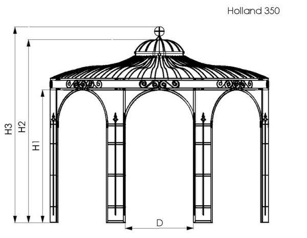 Pavillon Holland 350 Maße
